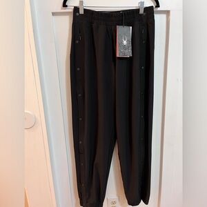 Spyder Active Pants Womens Small Black Snap Side Tear Away Legs Track Quick Dry